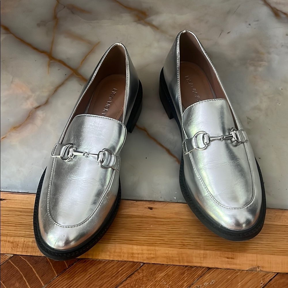 Silver Loafers for Women Size 8